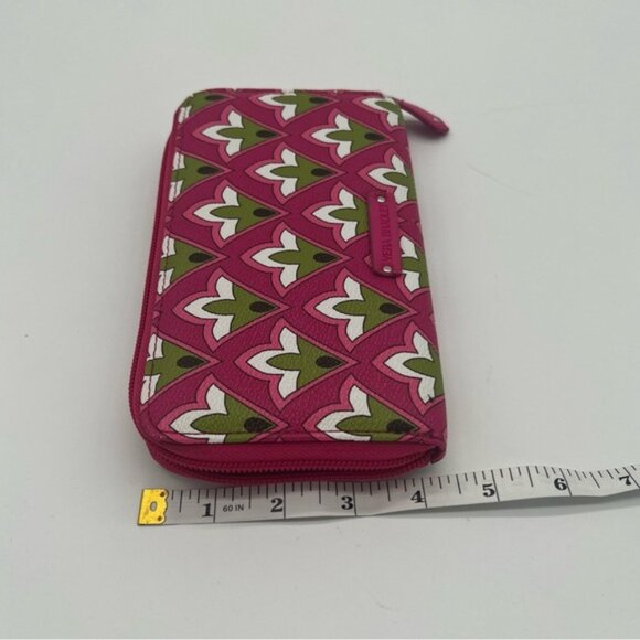 Vera Bradley Zip-Around Wallet – Pink & Green Geometric Pattern – RFID Large - Picture 6 of 6